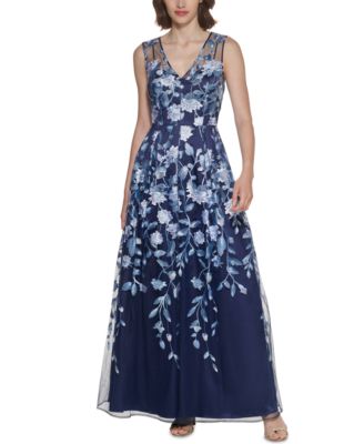 Eliza J Embroidered Chiffon Ball Gown ...